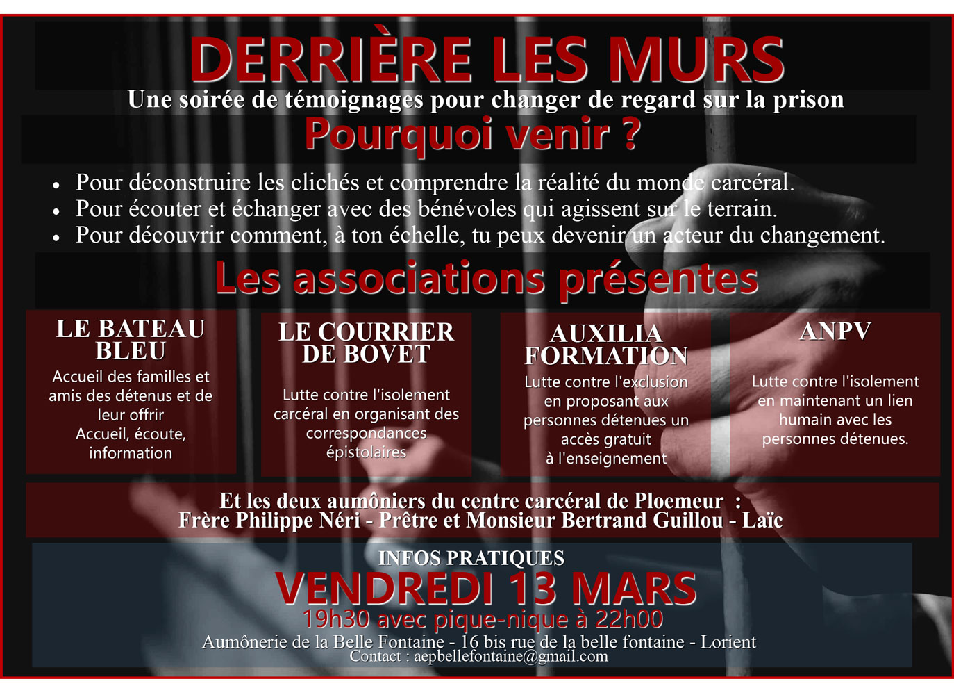 Une soirée de témoignages pour changer de regard sur la prison